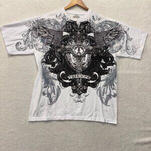 Y2K Shirt Mens XXXL Affliction Style Lookalike Graphic Punk Grunge Gothic Rocker